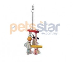 Living World Junglewood Rope Chime with Round Top, Bell & Bead